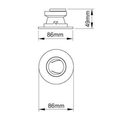 45261-3 KSR KSRDL435 | Downlight Bezel Qr Pro IP20, Satin Chrome w/ Black Baffle
