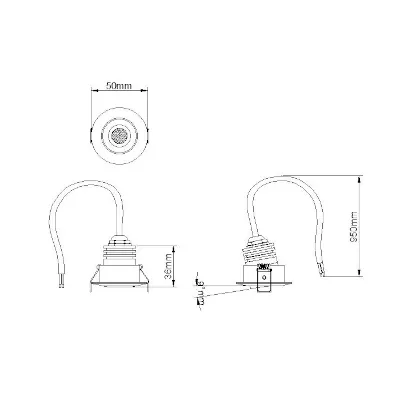 41200-2 KSR KSRDL466 | LED Recessed Downlight Mimas Mini Tiltable 3w 3000K 136lm IP65, White