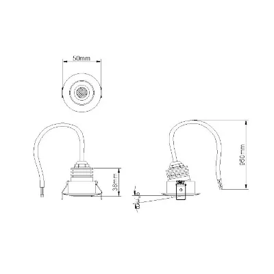 41202-2 KSR KSRDL468 | LED Recessed Downlight Mimas Mini Tiltable 3w 3000K 107lm IP65, Black