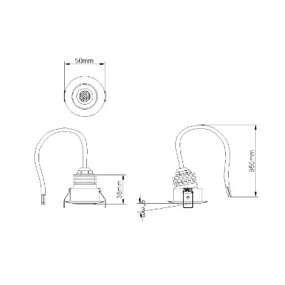 41205-2 KSR KSRDL471 | LED Recessed Downlight Mimas Mini Tiltable 3w 4000K 144lm IP65, Stainless Steel