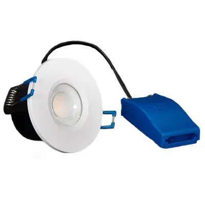 Read more on KSR KSRFRD330 | Firebreak QR5 5W 2700K/3000K/4000K/6000K 4CCT IP65 Fire Rated LED Fixed Dimmable Downlight, White