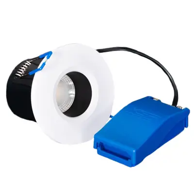 Read more on KSR KSRFRD331 | Firebreak QR5 5W 2700K/3000K/4000K/6000K 4CCT IP65 Fire Rated LED Baffle Dimmable Downlight, White