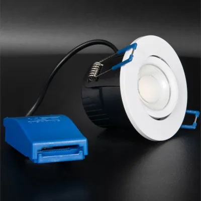 Read more on KSR KSRFRD332 | Firebreak QR5 5W 2700K/3000K/4000K/6000K 4CCT IP65 Fire Rated LED Tilt Dimmable Downlight, White