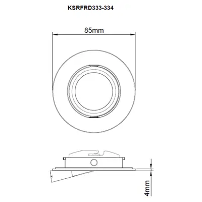 39138-3 KSR KSRFRD333 | Firebreak QR5 Fire Rated Tilt Detachable Downlight Bezel, Black
