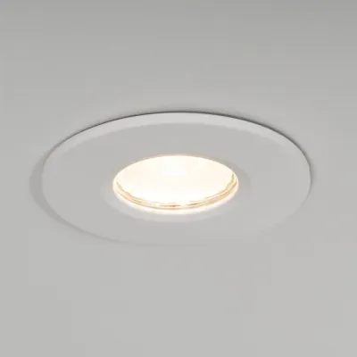 Read more on KSR KSRFRD350/EM | Dimmable LED Recessed Downlight Firebreak Qr10 8.8w 3000K 825lm IP65 Fire Rated c/w 3hr Emergency & White Bezel