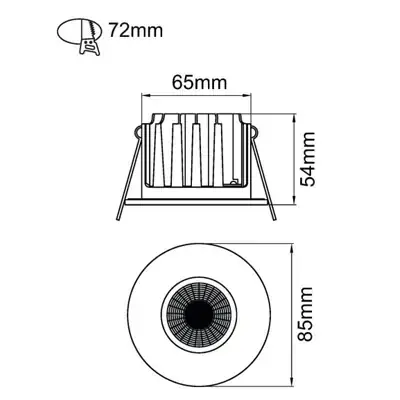 22566-4 KSR KSRFRD350 | Firebreak QR10 8W IP65 3000K Fire Rated LED Dimmable Downlight, White
