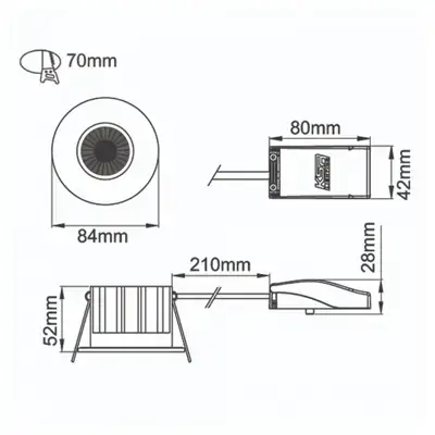 22578-3 KSR KSRFRD380 | Firebreak QR5 5W IP65 3000K Fire Rated LED Dimmable Downlight, White