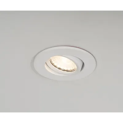 KSR KSRFRD384/EM | Dimmable LED Recessed Downlight Firebreak Qr Select Tiltable IP65 Fire Rated Multi Wattage & 4CCT c/w Self-Test Emergency & White Bezel