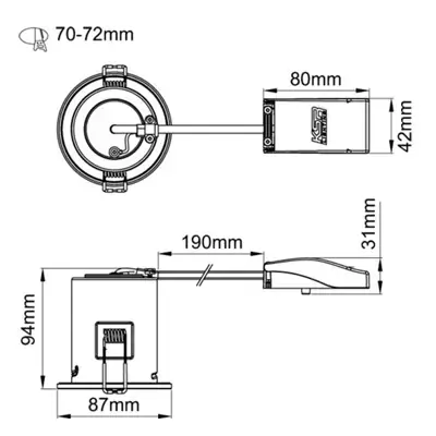 22591-3 KSR KSRFRD400 | Firebreak QR 10W GU10 IP20/IP65 Fire Rated Fixed Downlight