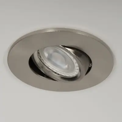22589-3 KSR KSRFRD413 | Firebreak QR GU10 IP20 Fire Rated Tilt Detachable Bezel, Satin Chrome