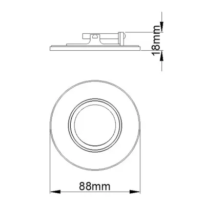 39152-2 KSR KSRFRD421 | Firebreak QR Fire Rated GU10 IP20 Detachable Downlight Bezel for KSRFRD400, Satin Brass