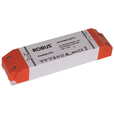 Read more on Robus RVA6024-PSU | Vegas 60W 24V IP20 Non Dimmable Constant Voltage Driver for LED Strip Lighting