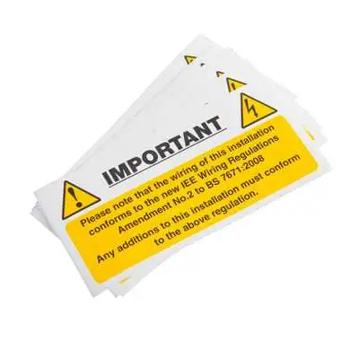 22064-2 Industrial Signs IS6010SA | Self Adhesive Important Harmonised Cable Vinyl Label 130x60mm Pack of 10