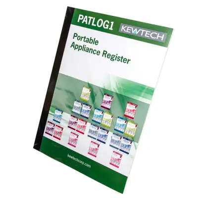 22990-2 Kewtech PATLOG1 | Portable Appliance Testing Log Book Register for Multiple Site Use