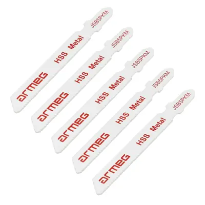 32226-2 Armeg JSB5PKM | 1.2mm x 76mm 21TPI Metal HSS Jigsaw Blades, White (Pack of 5)