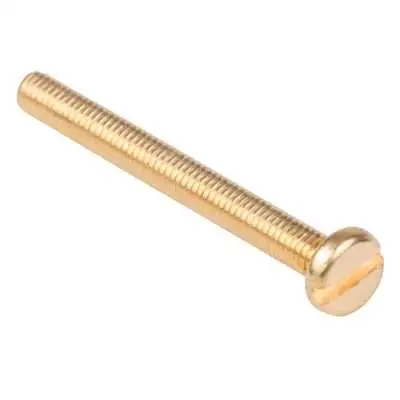 Olympic Fixings 216-355-015 | M4x10mm Brass Pan Head Slot Screws (Pack of 100)