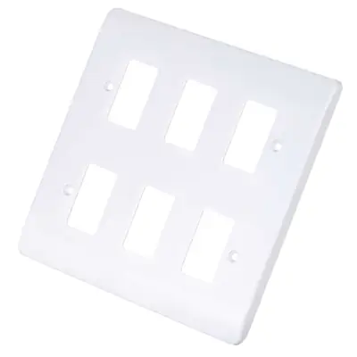 Read more on Click Scolmore CMA20506 | Gridpro Mode 6 Gang Front Plate, White