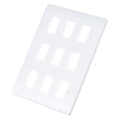 Read more on Click Scolmore CMA20509 | Gridpro Mode 9 Gang Front Plate, White