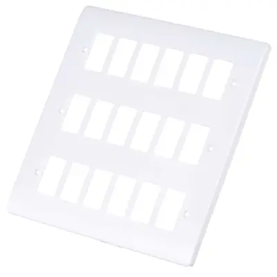 Read more on Click Scolmore CMA20518 | Gridpro Mode 18 Gang Front Plate, White
