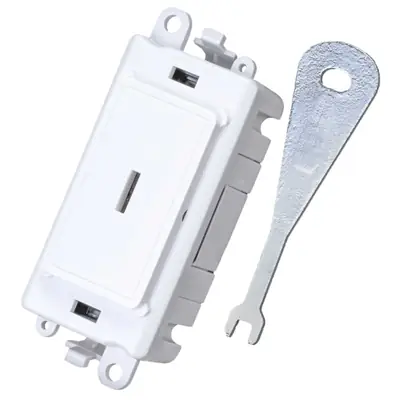 Read more on Click Scolmore GM2003PW | Gridpro 20A 2 Way Key Switch Module, Polar White
