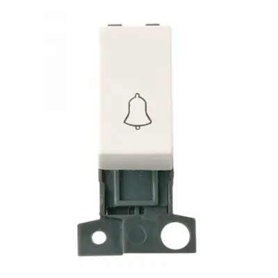 22687-2 Click Scolmore MD005PW | Minigrid 10A 1 Way Retractive Switch Module Marked with Bell Symbol, Polar White