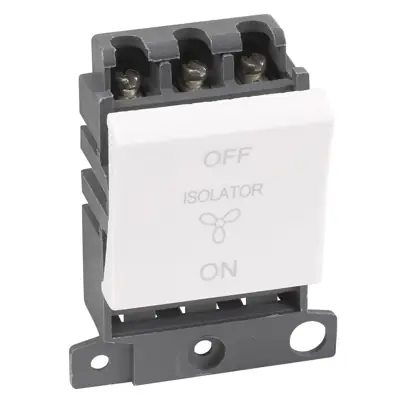 22688-2 Click Scolmore MD020PW | Minigrid 10A Triple Pole Fan Isolation Switch Module, Polar White