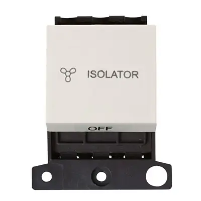 22688-3 Click Scolmore MD020PW | Minigrid 10A Triple Pole Fan Isolation Switch Module, Polar White
