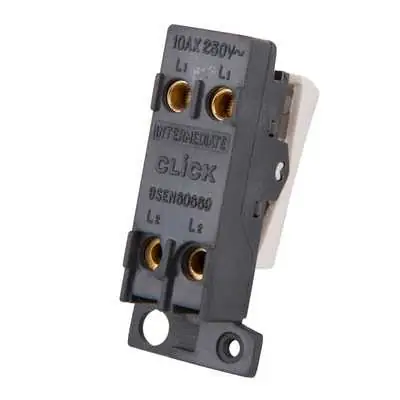 Click Scolmore MD028PW | Minigrid 10A Intermediate Switch Module, Polar White
