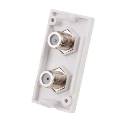 Click Scolmore MM406WH | New Media Double Satellite Socket (Female) Euro Module, White