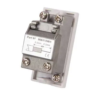 Click Scolmore MM410WH | New Media Single Female IEC TV/Co-Axial Socket Shielded Euro Module, White