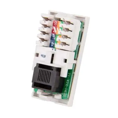 Click Scolmore MM480WH | New Media RJ45 Cat-5E Module Euro Outlet, White