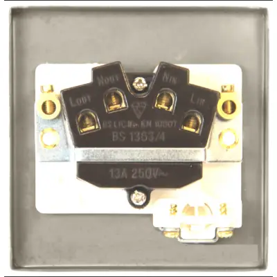 37293-3 Click Scolmore VPSC050WH | Deco 13A Unswitched Fused Spur with Flex Outlet, Satin Chrome with White Insert