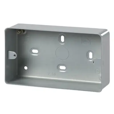 22740-2 MK K2212ALM | Logic Plus 41mm 2 Gang Surface Mounting Pattress Box, Metal Clad