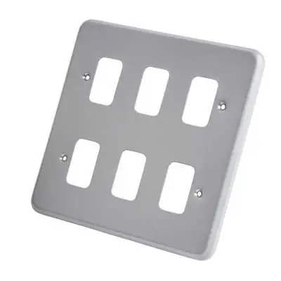 Read more on MK K3496ALM | Grid Plus 6 Gang Front Plate, Metal Clad
