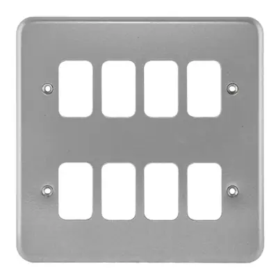 MK K3498ALM | Grid Plus 8 Gang Front Plate, Metal Clad