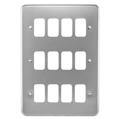 MK K3502ALM | Grid Plus 12 Gang Front Plate, Metal Clad