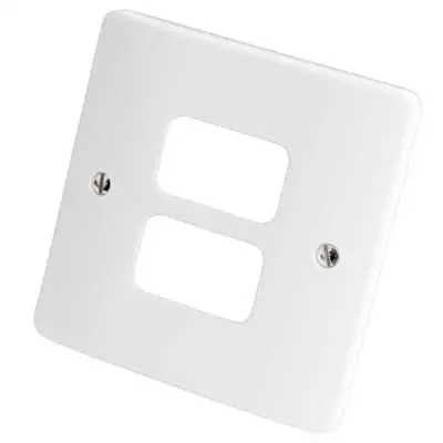 MK K3632WHI | Grid Plus 2 Gang Front Plate, White