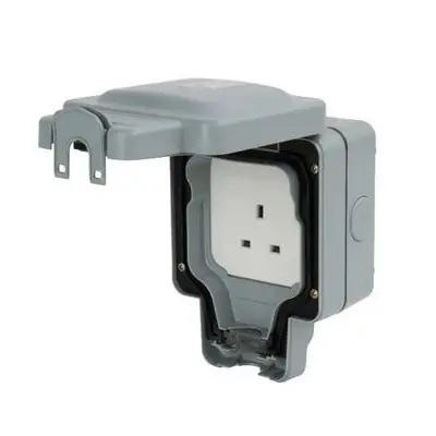 23844-2 MK K56480GRY | Masterseal Plus 13A 1 Gang IP66 Weatherproof Unswitched Socket, Grey