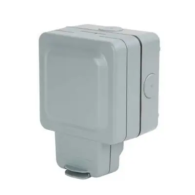 23844-3 MK K56480GRY | Masterseal Plus 13A 1 Gang IP66 Weatherproof Unswitched Socket, Grey