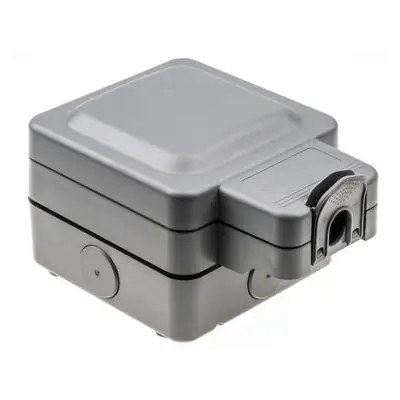23845-3 MK K56486GRY | Masterseal Plus 13A 1 Gang IP66 Weatherproof Switched Socket, Grey