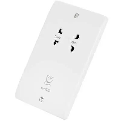 MK K701WHI | Logic Plus 115V/230V Dual Voltage Shaver Plug Socket, White
