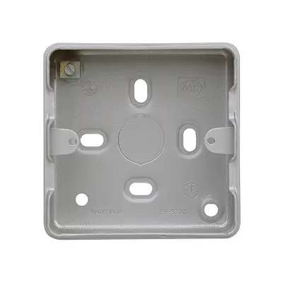 22504-2 MK K8891ALM | 38mm 1 Gang Electrical Surface Mounting Back Box with 6x20mm Knockouts
