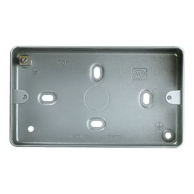 MK K897ALM | 40mm 2 Gang Electrical Surface Mounting Back Box with 8x20mm Knockouts