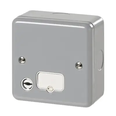 22513-2 MK K989ALM | 13A 1 Gang Double Pole Unswitched Fused Spur Connection Unit with Flex Outlet, Metal Clad