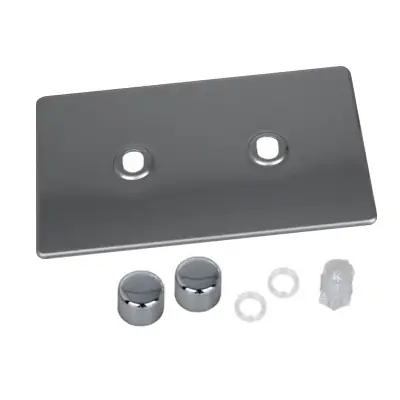 Read more on Varilight WDSD2S | 2 Gang Twin Plate Rotary Dimmer Matrix Kit, Screwless Brushed Steel