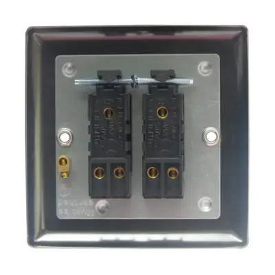 Varilight XC2W | 10A 2 Gang 1 or 2 Way Rocker Light Switch, Classic Mirror Chrome