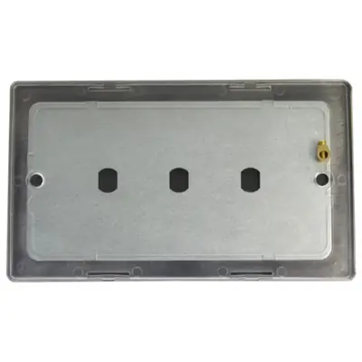 Varilight XDSDBS | 2 Gang Blank Plate, Screwless Brushed Steel