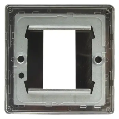 Varilight XDSG1S | 1 Gang Single Aperature DataGrid Faceplate, Screwless Brushed Steel