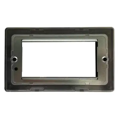 Varilight XDSG4S | 4 Gang Single Aperature DataGrid Faceplate, Screwless Brushed Steel