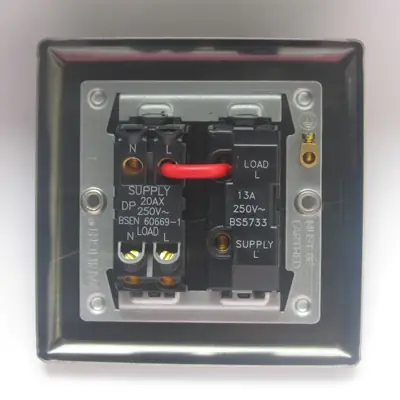 Varilight XT6D | 13A Switched Fused Spur, Brushed Steel